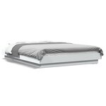 vidaXL Cadre de lit avec lumières LED blanc 140x190 cm bois ingénierie