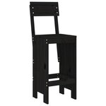 vidaXL Ensemble de bar de jardin 5 Pièces noir bois de pin massif
