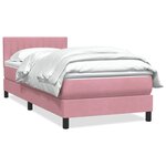 vidaXL Sommier à lattes de lit avec matelas rose 90x210 cm velours