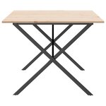 vidaXL Table à manger cadre en X 200x100x75cm bois de pin massif fonte