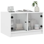 vidaXL Table basse avec portes en verre blanc 68x50x42 cm