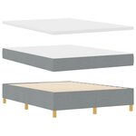 vidaXL Lit à ressorts avec matelas et lumière LED Gris clair 140x200 cm Tissu