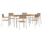 Set de repas de jardin 7 pièces en bois massif Teck vidaXL