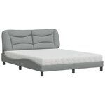 vidaXL Lit avec matelas gris clair 160x200 cm tissu