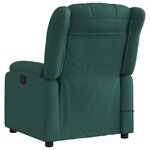 vidaXL Fauteuil de massage inclinable Vert foncé Tissu