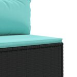 vidaXL Salon de jardin 5 Pièces avec coussins Noir Résine tressée
