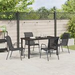 vidaXL Ensemble de repas de jardin 5 pièces Noir Textilène et Acier