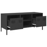 vidaXL Meuble TV noir 101 5x39x43 5 cm acier laminé à froid