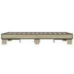 vidaXL Cadre de lit chêne sonoma 120x190 cm bois d'ingénierie et métal