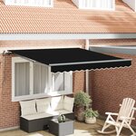 vidaXL Store Rétractable Manuel Noir 350x250 cm