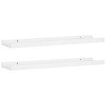 vidaXL Étagères à rebord pour cadre photo 2 Pièces Blanc 60x9x3 cm MDF