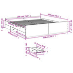 vidaXL Cadre de lit avec tiroirs sans matelas chêne sonoma 200x200 cm