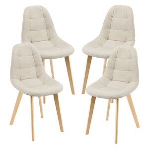 Lot de 4 chaises de salle à manger 86 x 53 x 47 cm beige 03_0006768