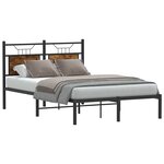vidaXL Cadre de lit sans matelas chêne fumé 120x190 cm bois ingénierie