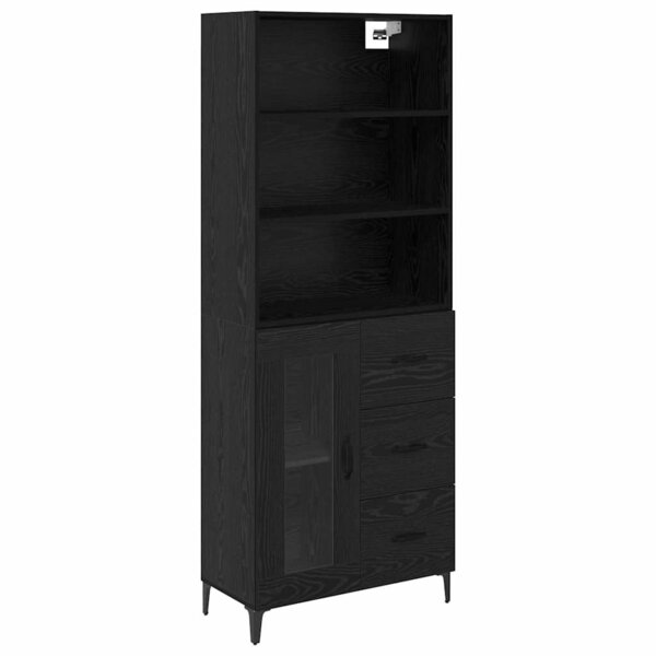 vidaXL Haut Armoire Chêne noir 69 5 x 34 x 180 cm Bois d'ingénierie