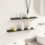 vidaXL Étagère flottante 2 pc Vert olive 60 x 8 5 x 2 5 cm Acier