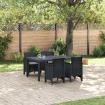 vidaXL Ensemble de Salle à Manger de Jardin 5 Pièces avec Coussins Anthracite en Rotin Poly