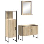 vidaXL Ensemble de mobilier de salle de bain avec étagère 3 Pièces Marron