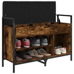 vidaXL Banc à chaussures chêne fumé 85 5x32x57 5 cm bois d'ingénierie