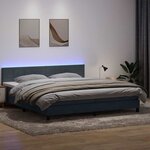 vidaXL Sommier à lattes de lit et matelas et LED gris foncé 180x210cm velours