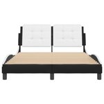 vidaXL Cadre de lit sans matelas Zadar noir et blanc 140x190 cm similicuir