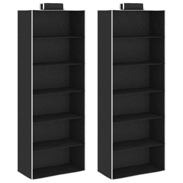 vidaXL Étagères suspendues de rangement 2 Pièces 6 niveaux Tissu