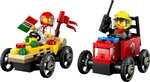 LEGO City - Ensemble de Bolides de Course : Camion de Pizza contre Camion de Pompiers - 60458