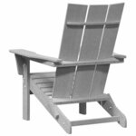 vidaXL Chaise Adirondack pliante Gris clair 74.5 x 80.5 x 90cm HDPE