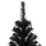 vidaXL Sapin de Noël artificiel avec support noir 210 cm PVC