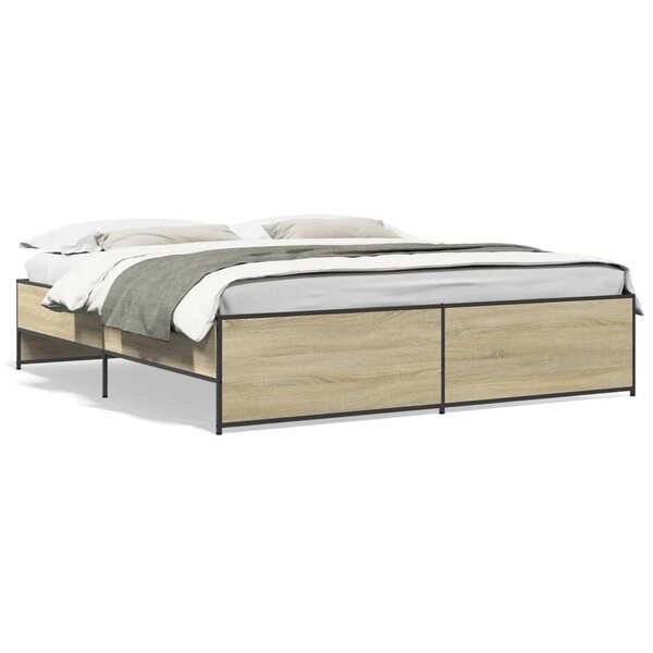 vidaXL Cadre de lit sans matelas chêne sonoma 200x200 cm