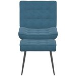vidaXL Chaise de relaxation avec tabouret Bleu Velours