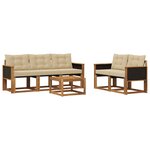 vidaXL Ensemble de canapés d'extérieur 6 pc Naturel et Beige