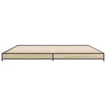 vidaXL Cadre de lit chêne sonoma 200x200 cm bois d'ingénierie et métal