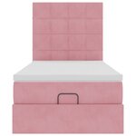vidaXL Cadre de lit ottoman avec matelas rose 100x200 cm velours