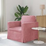 vidaXL Canapé Rose 78 x 78 x 80 cm Velours
