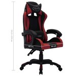 vidaXL Fauteuil de jeux vidéo avec LED RVB Bordeaux et noir Similicuir