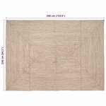 vidaXL Tapis Naturel et blanc 240 x 340 cm Jute
