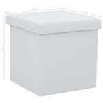 vidaXL Tabourets de rangement pliables lot de 2 blanc similicuir