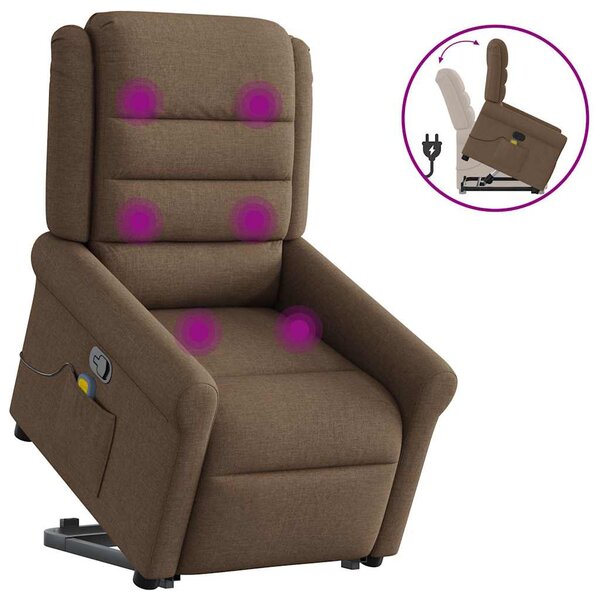 vidaXL Fauteuil de massage inclinable Marron Tissu