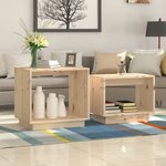 vidaXL Tables basses gigognes 2 Pièces Bois de pin massif
