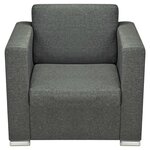 vidaXL Ensemble de canapés trois pièces Tissu Gris foncé