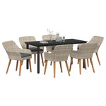 vidaXL Ensemble de salle à manger pour jardin 7 Pièces Gris clair