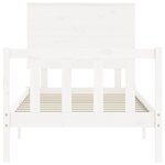 vidaXL Cadre de lit avec tête de lit blanc 90x200 cm bois massif