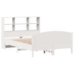 vidaXL Lit bibliothèque sans matelas blanc 160x200 cm bois pin massif