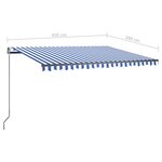 vidaXL Auvent automatique sur pied 450x300 cm Bleu/Blanc