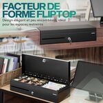 ACROPAQ Tiroir Caisse 46x18x10 Compatible avec Caisse Enregistreuse RJ11  8 compartiments Monnaie & 6 pour Billets  Insert Amovible