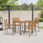 vidaXL Ensemble de salle à manger pour jardin 5 Pièces Gris