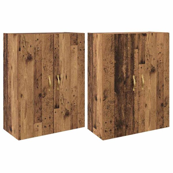 vidaXL Armoires Murailles 2 Pièces Bois ancien 69 5 x 34 x 90 cm