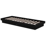 vidaXL Cadre de lit sans matelas noir bois massif