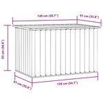 vidaXL Boîte de rangement de jardin Marron 149x99x93 cm